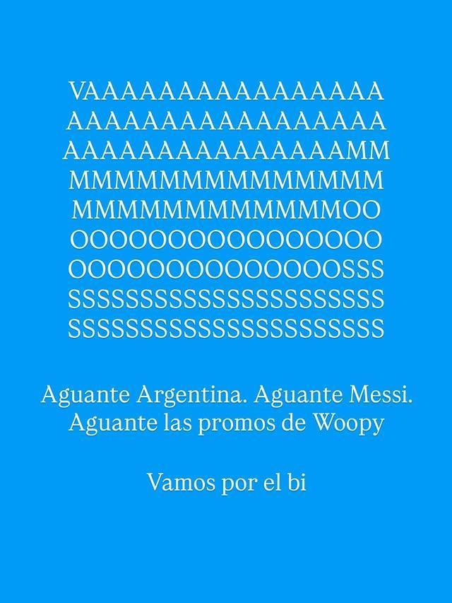 ¡Heroico triunfo! ¡Argentina está en la final y la cábala de Woopy sigue más viva que nunca! 💙🤍