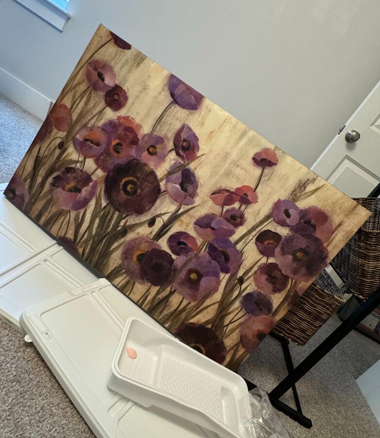 how to makeover a goodwill canvas with paint