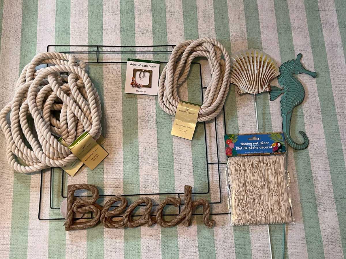 how to make a dollar tree coastal wreath