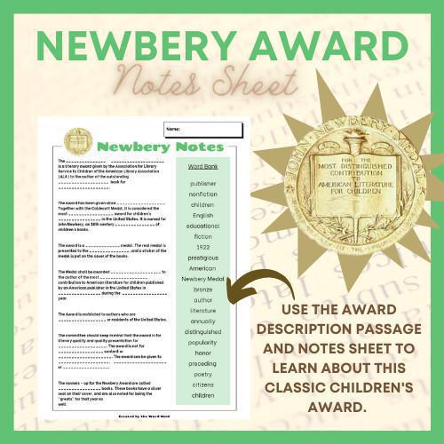 Newbery Award Activities for Your Classroom (from the Word Nerd)