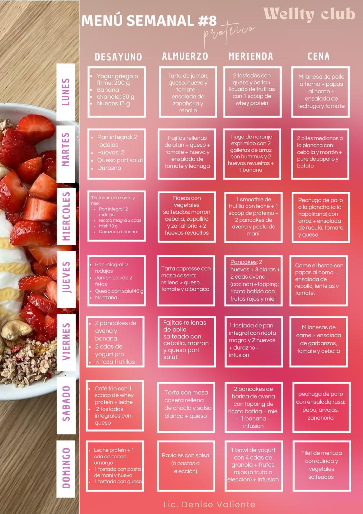 #8 Menú semanal | Proteico 