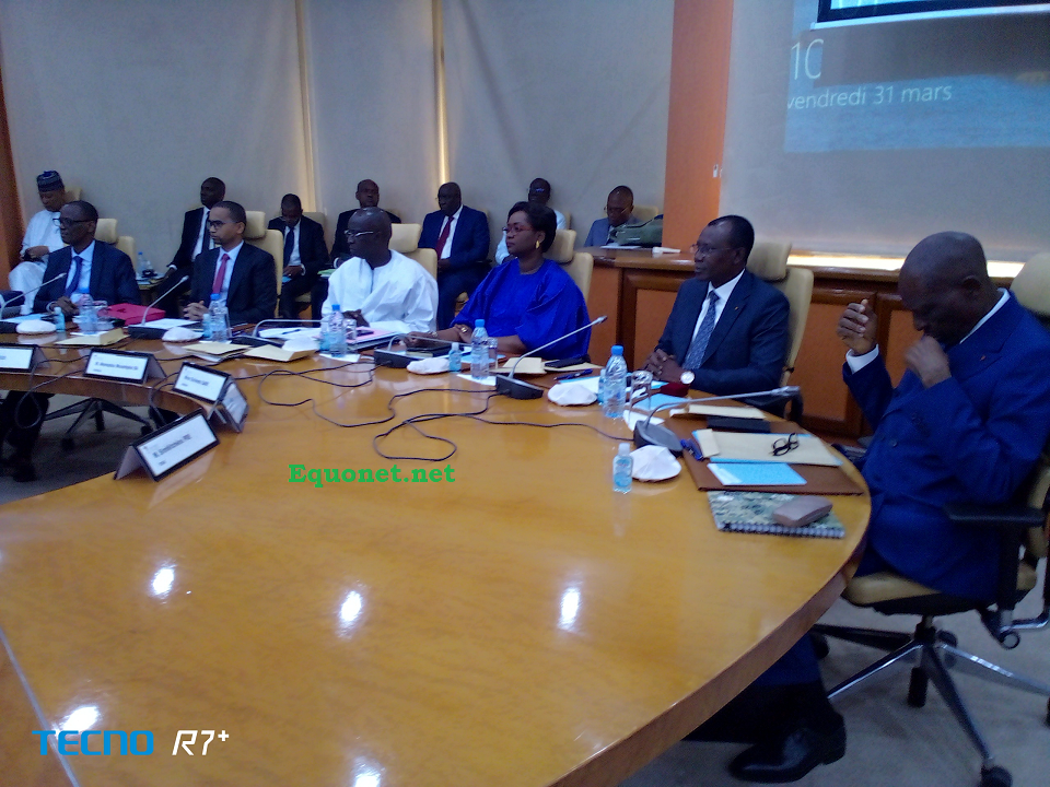Cérémonie d'ouverture du conseil des ministres de l'Umoa, siège Bceao, Dakar. 