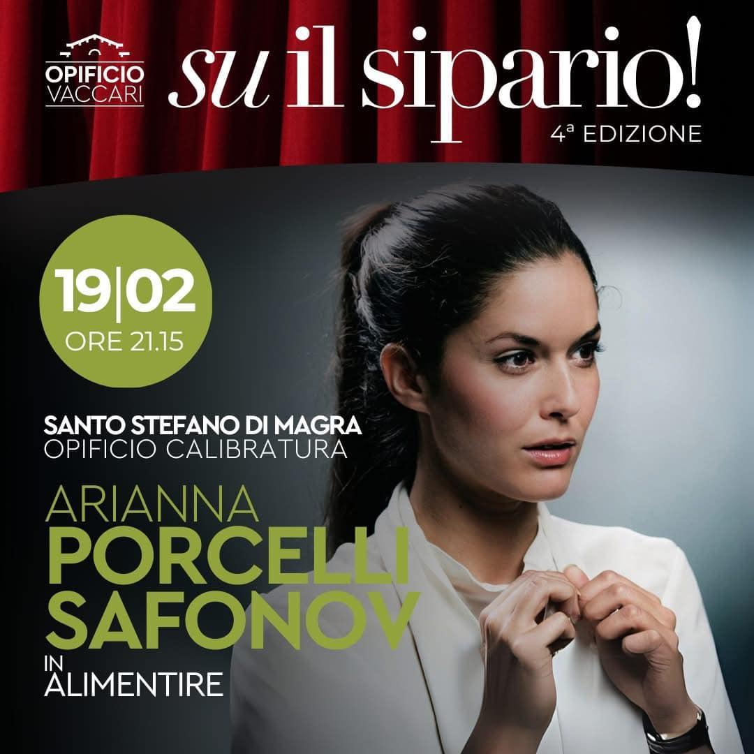 Arianna Porcelli Safonov in "Alimentire" Su il Sipario! quarta edizione (inizio ore 21.15)