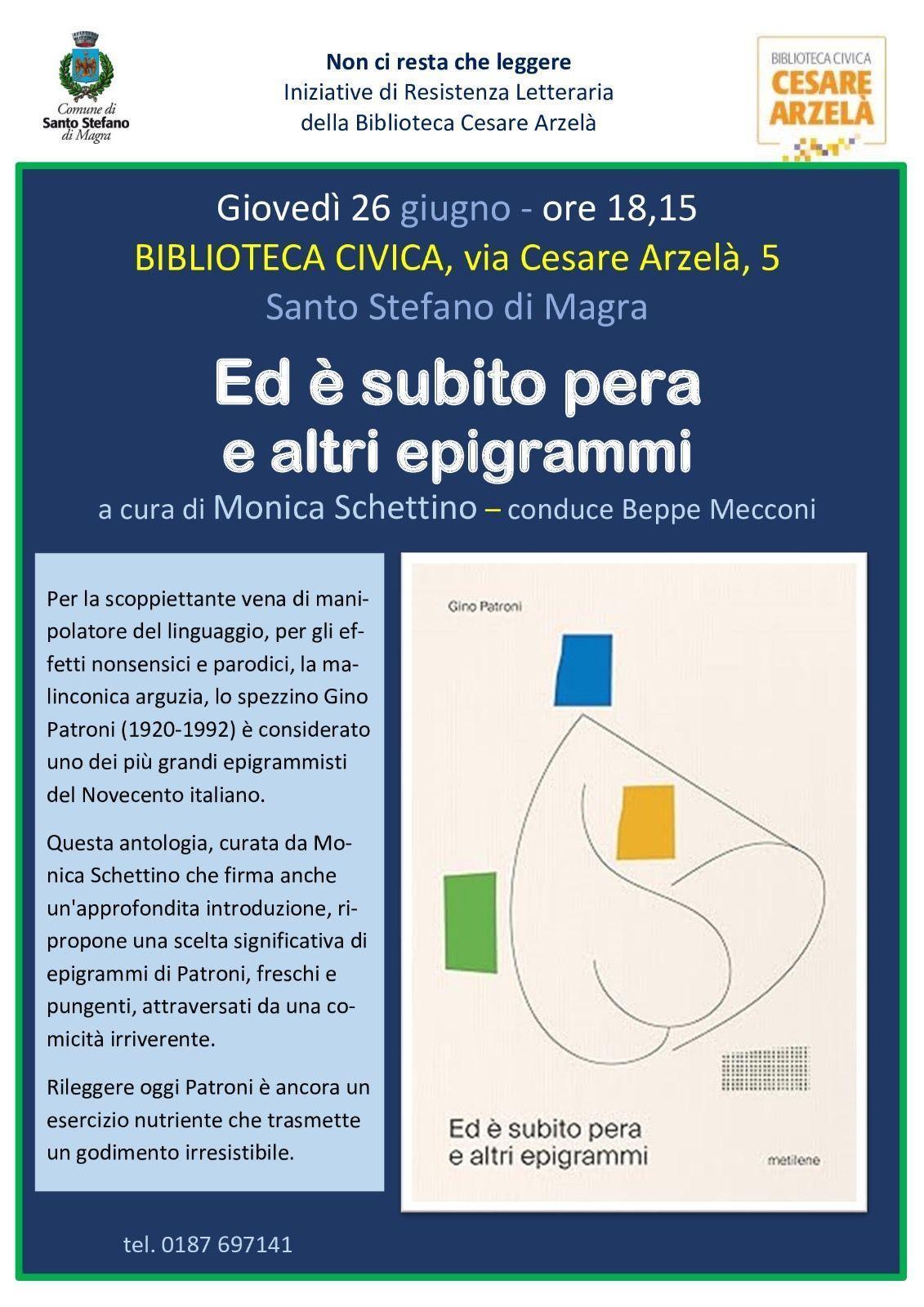 Ed è subito pera e altri epigrammi (inizio ore 18.15)