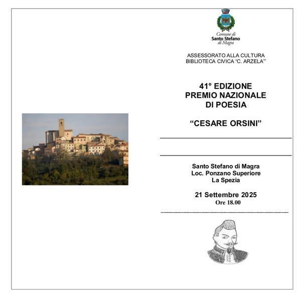 41° Edizione Premio nazionale di poesia "Cesare Orsini"(inizio ore 18:00)