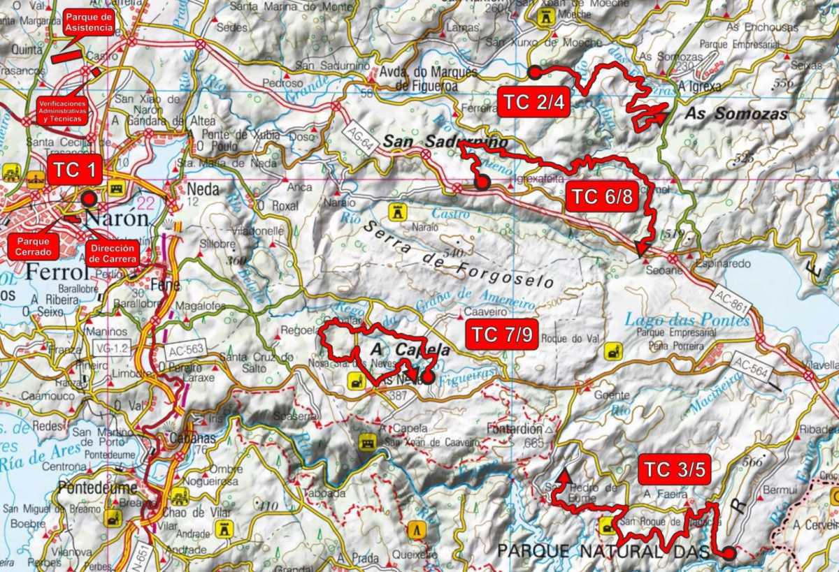 Publicamos el recorrido del 33º Rallye Cidade de Narón