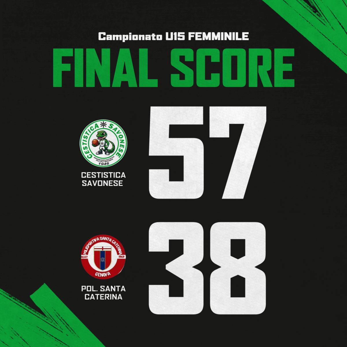 U15 FEMMINILE: BUONA PROVA DELLA CESTISTICA MA TANTA AMAREZZA PER LA DIFFERENZA CANESTRI
