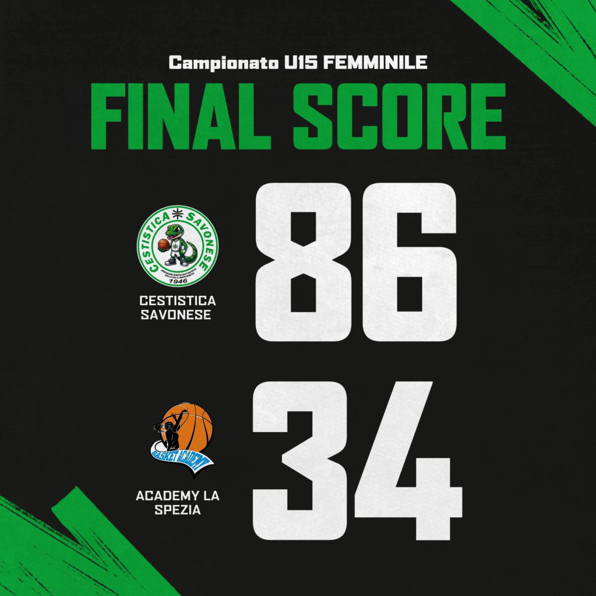 U15 FEMMINILE: PROVA DI FORZA IMPRESSIONANTE CONTRO ACADEMY LA SPEZIA