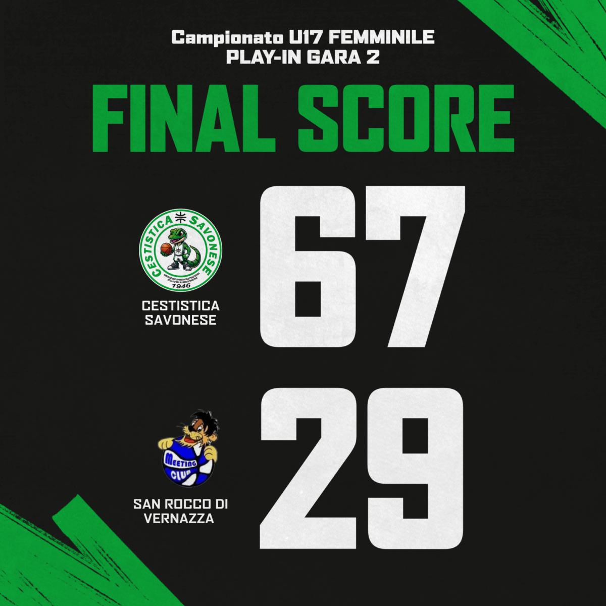 U17 FEMMINILE: GRANDISSIMA VITTORIA IN GARA 2 E LA CESTISTICA AVANZA NEI PLAY-OFF