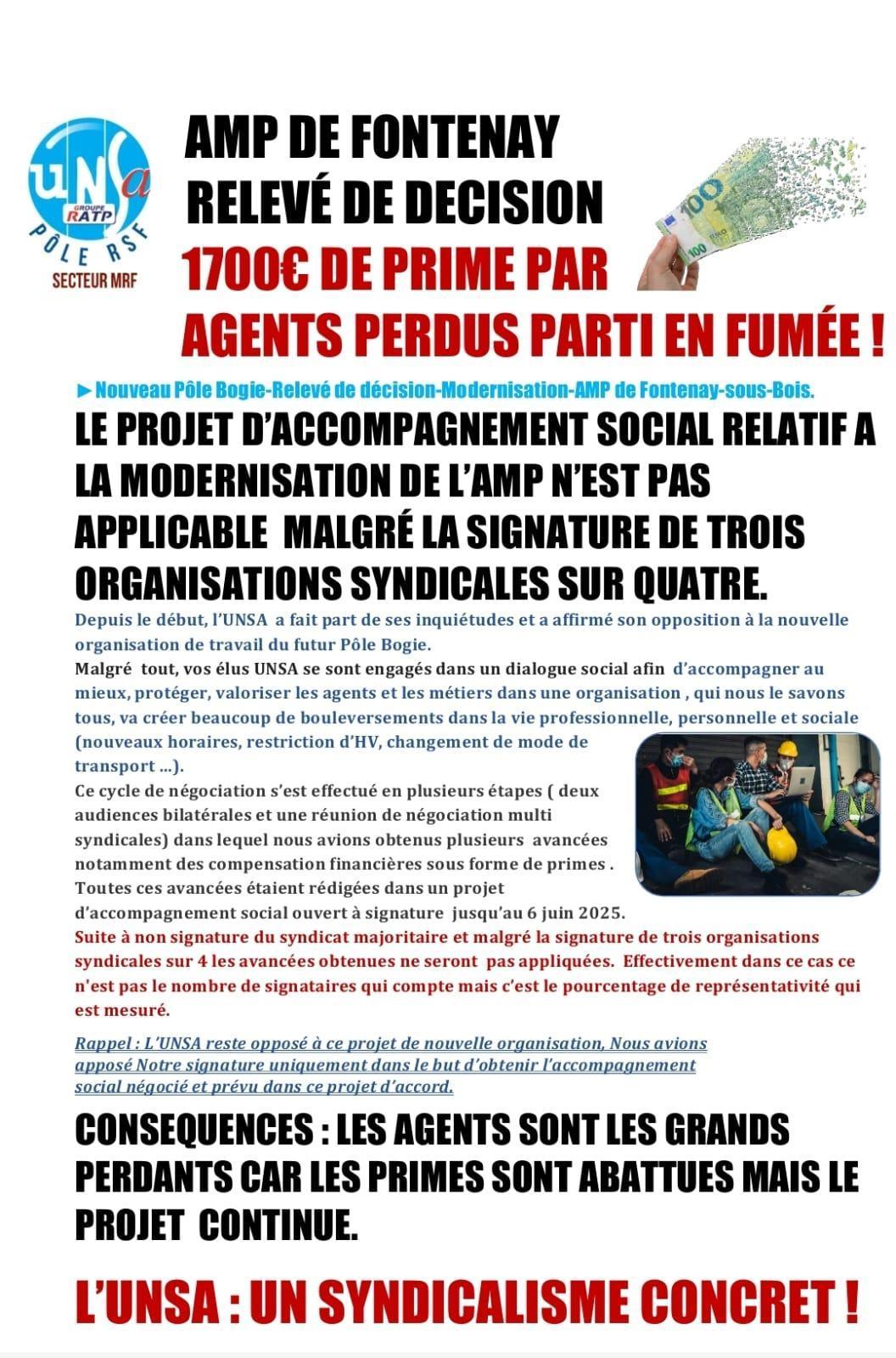 MRF:AMP DE FONTENAY Relevé de décision acté.