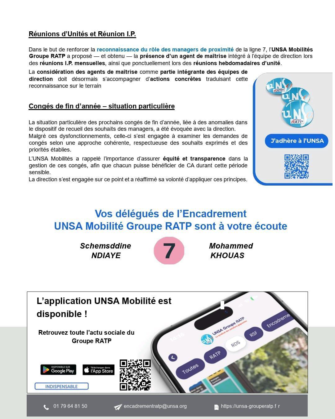ENCADREMENT RSF : LIGNE 7