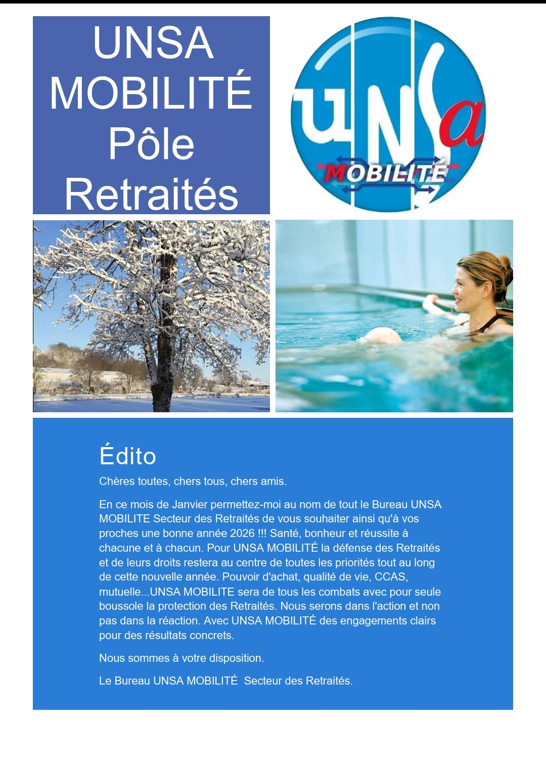 Le journal des retraités du mois de janvier 