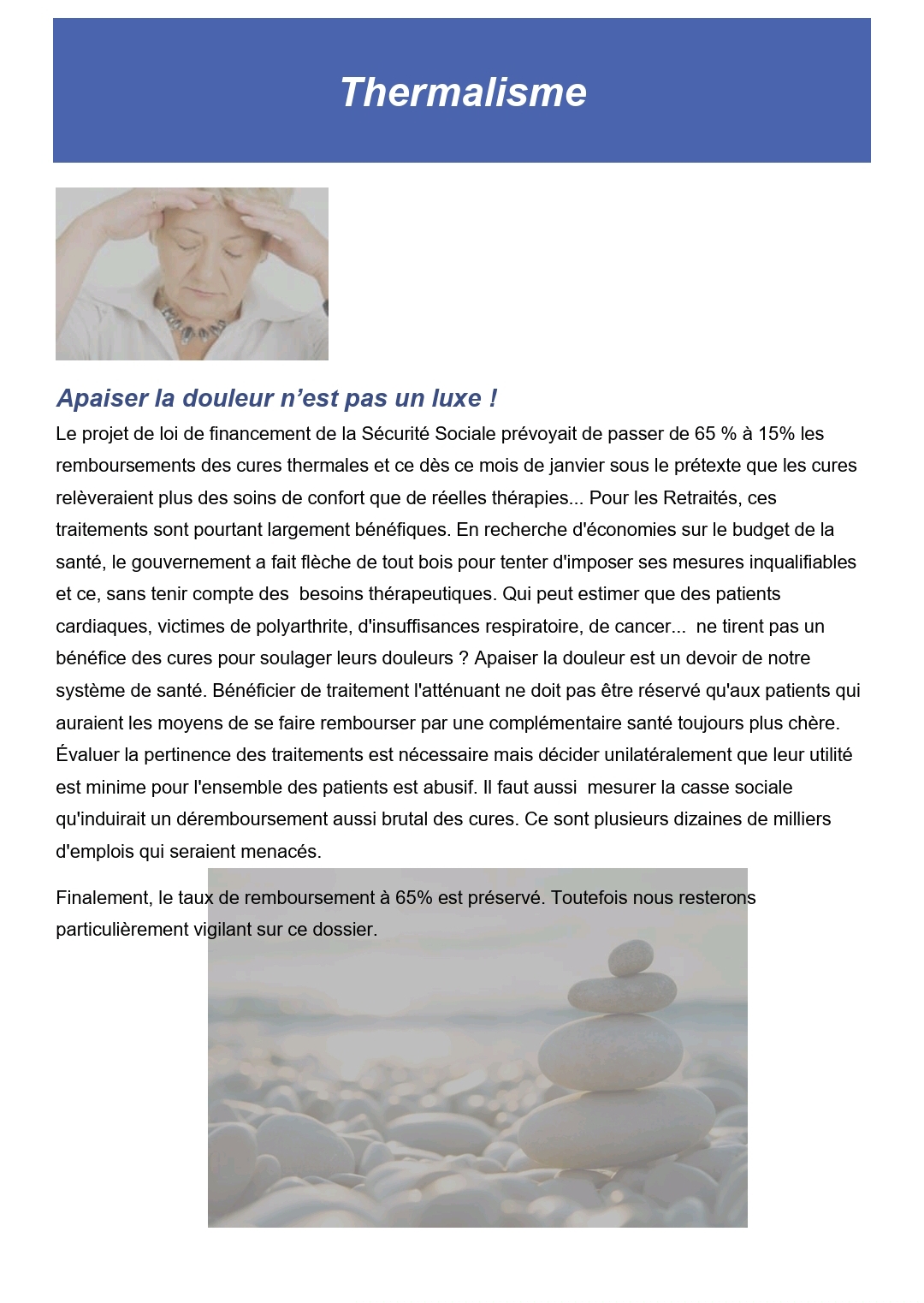 Le journal des retraités du mois de janvier 