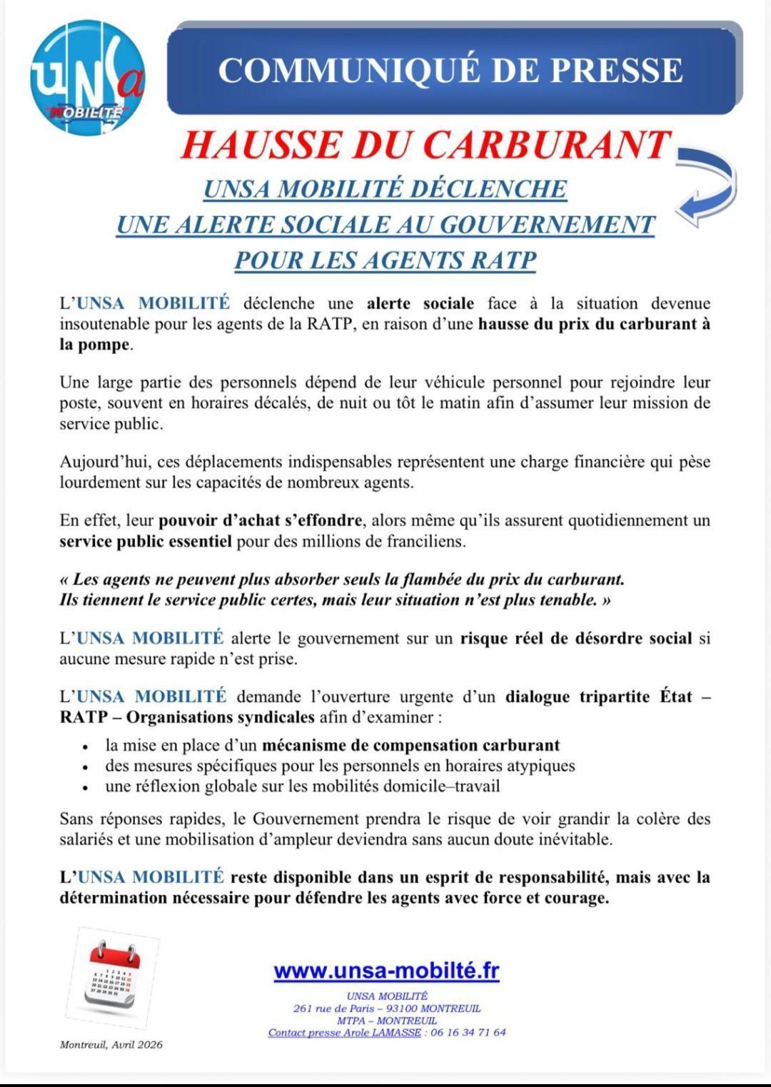 HAUSSE DU CARBURANT