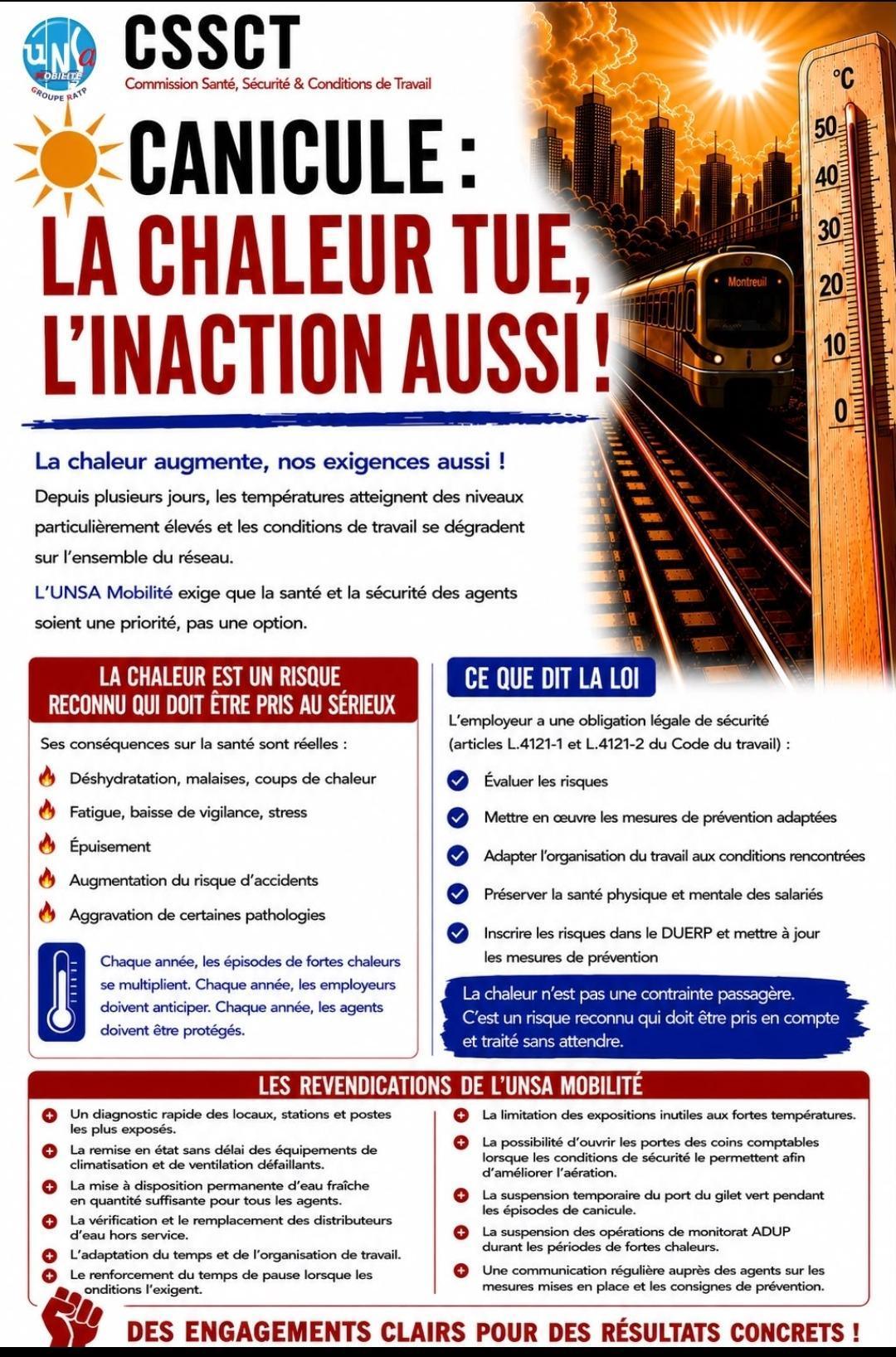 CSSCT : CANICULE, ATTENTION A L'INACTION 