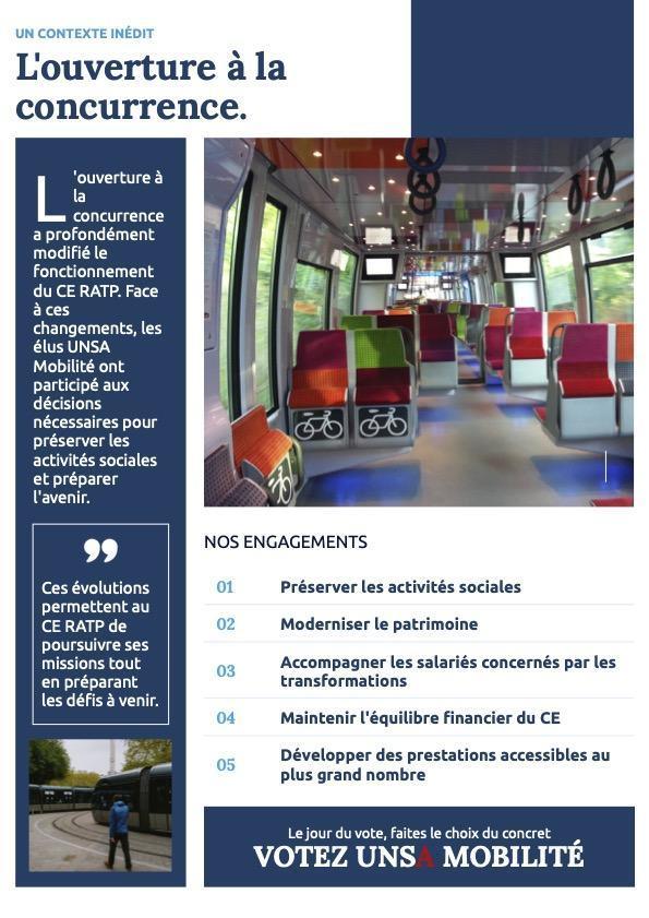 CE RATP - L'UNSA MOBILITE FAIT SON BILAN 
