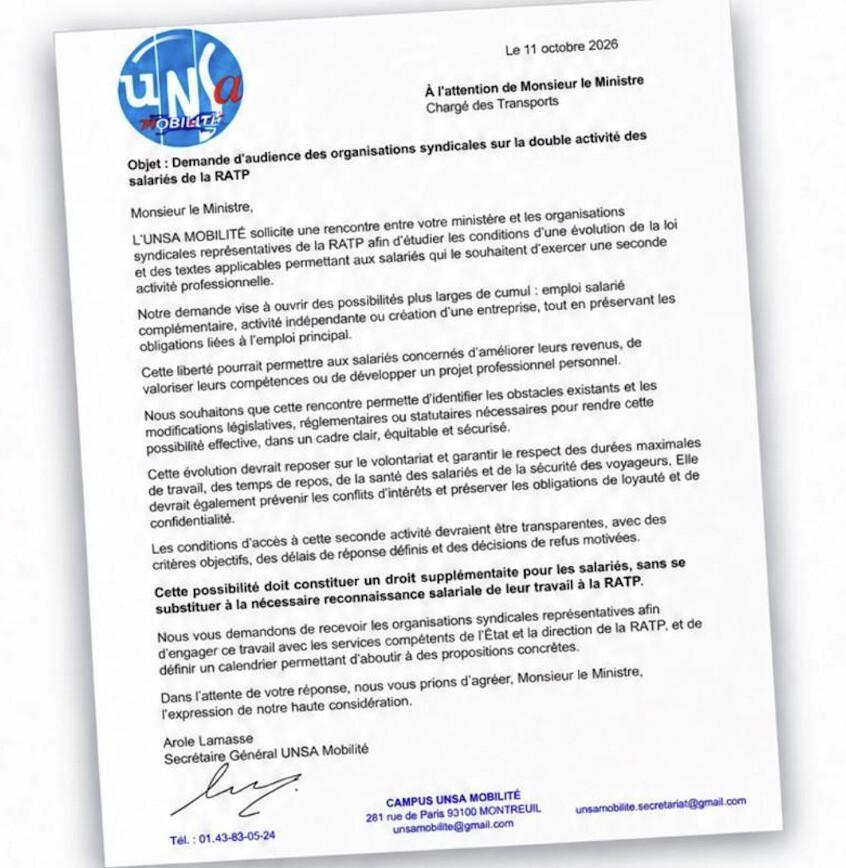 DOUBLE ACTIVITE : Un libre choix grâce a l'UNSA