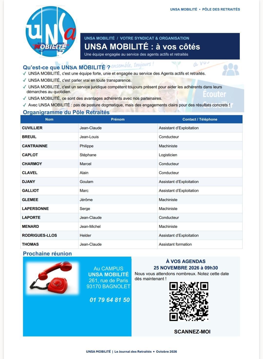 Le journal des retraités du mois d'octobre 