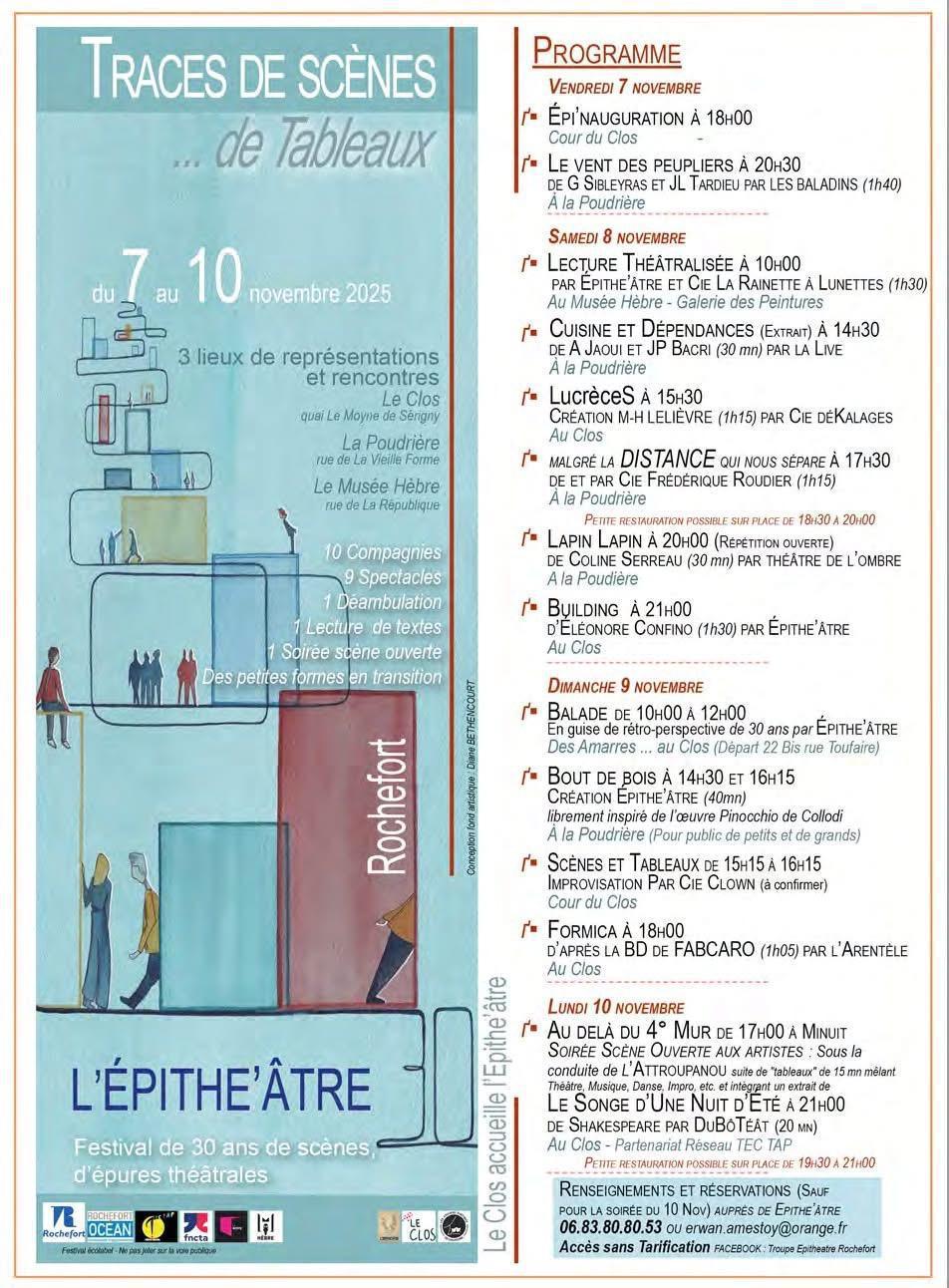 🎭✨ Festival “TRACES – Des Scènes de Tableaux” à Rochefort du 7 au 10 novembre✨🎭 🎭✨ Festival “TRACES – Des Scènes de Tableaux” à Rochefort du 7 au 10 novembre✨🎭