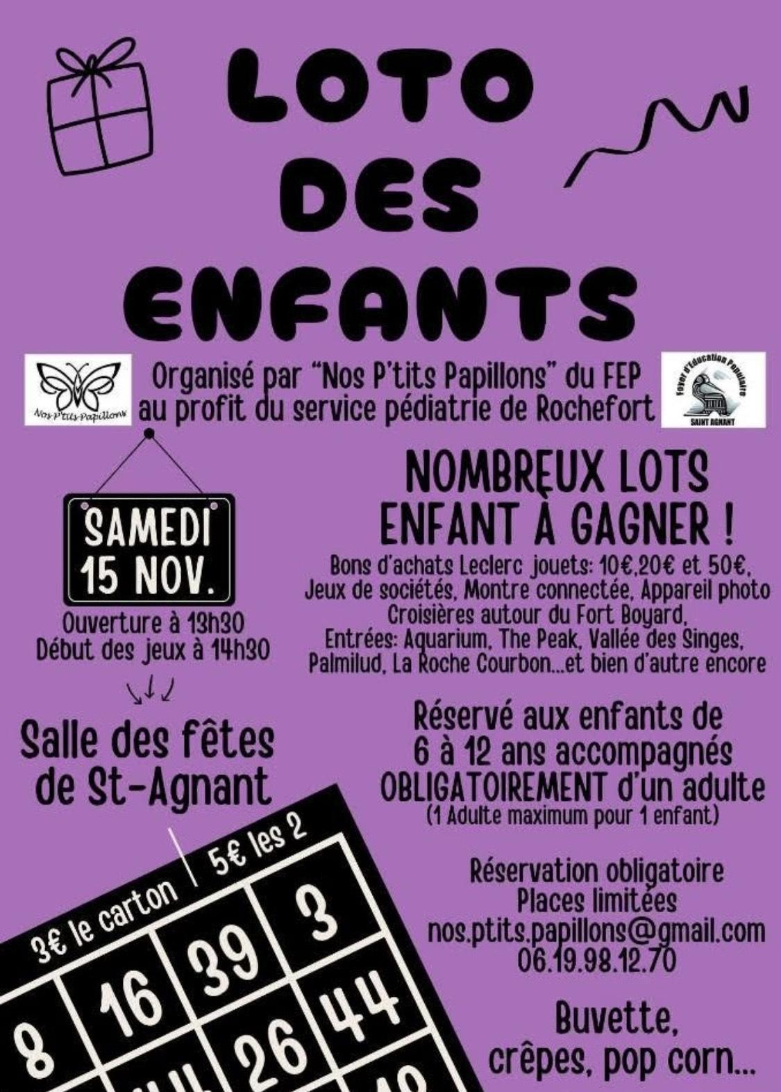 🎉🐞 LOTO DES ENFANTS – SAINT-AGNANT 🐞🎉