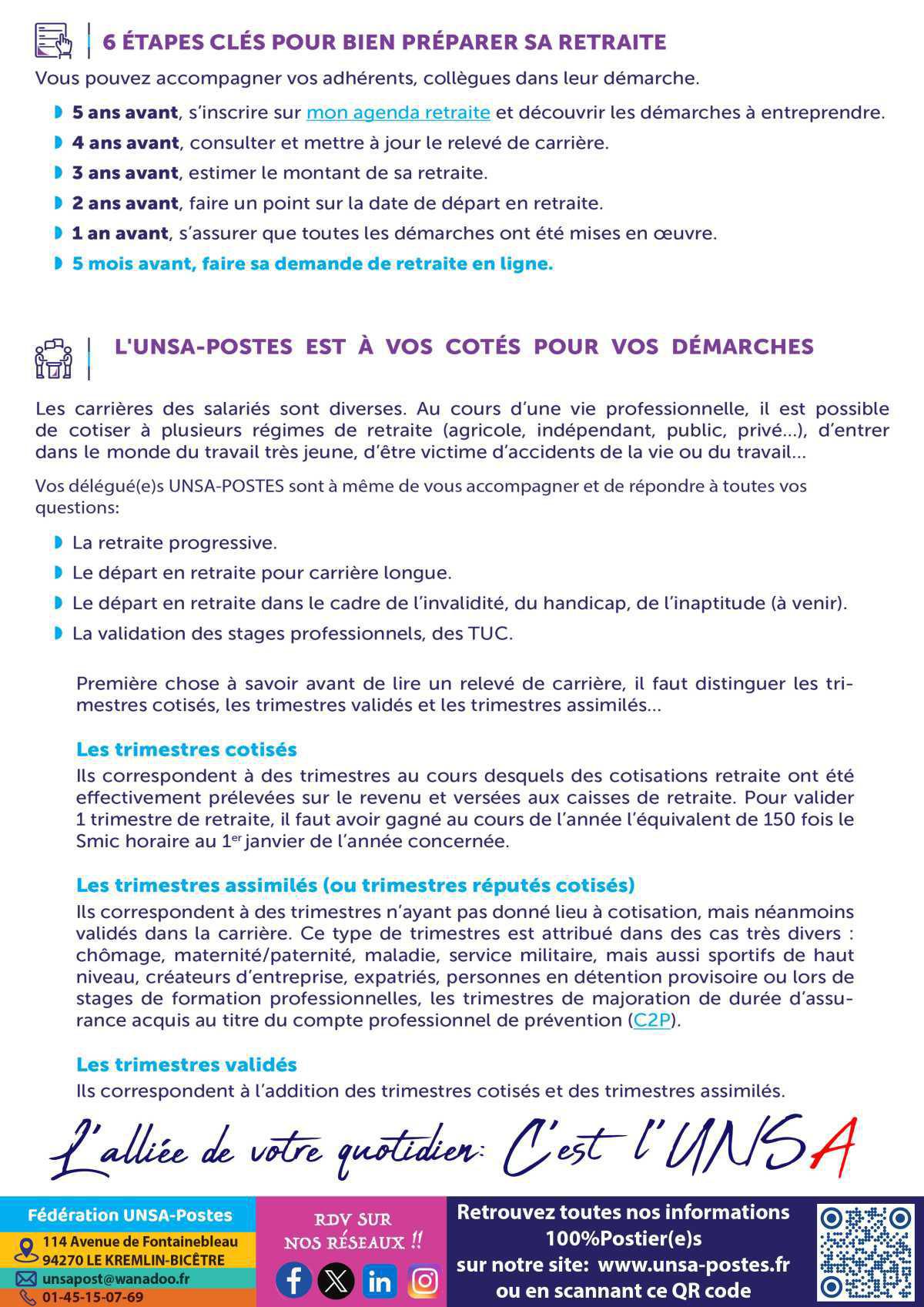 DÉMARCHES RETRAITE