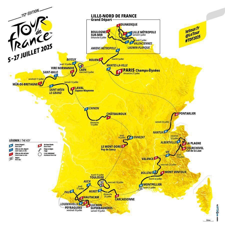 Parcours du Tour de France 2025