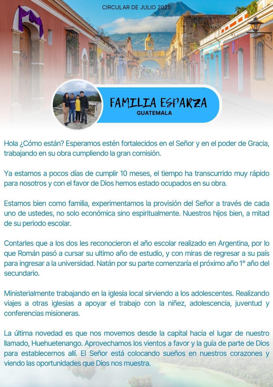FLIA. ESPARZA - MISIONEROS EN GUATEMALA