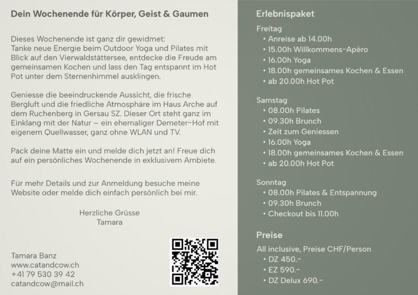 Retreat - Bewegung, Genuss & Natur pur