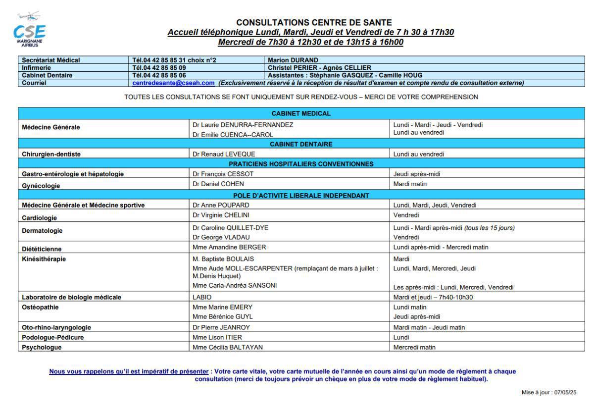 Consultations Centre de santé , nouveau MEDECIN GENERALISTE au Centre de santé Consultations Centre de santé , nouveau MEDECIN GENERALISTE au Centre de santé