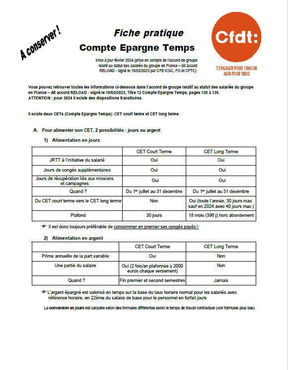 Fiche pratique Compte Epargne Temps