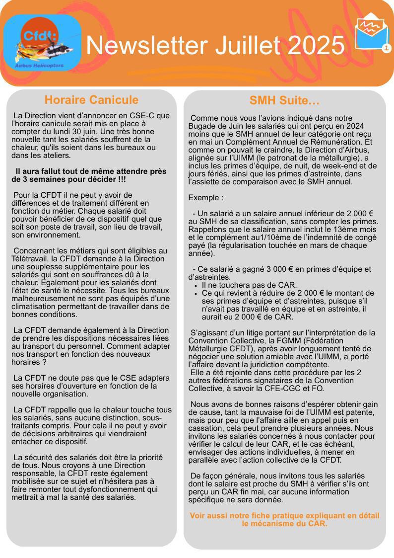 Newsletter Juillet 2025