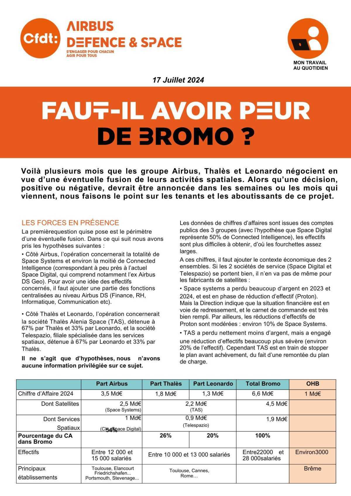 INFO Groupe Airbus : Faut-il avoir peur de Bromo?