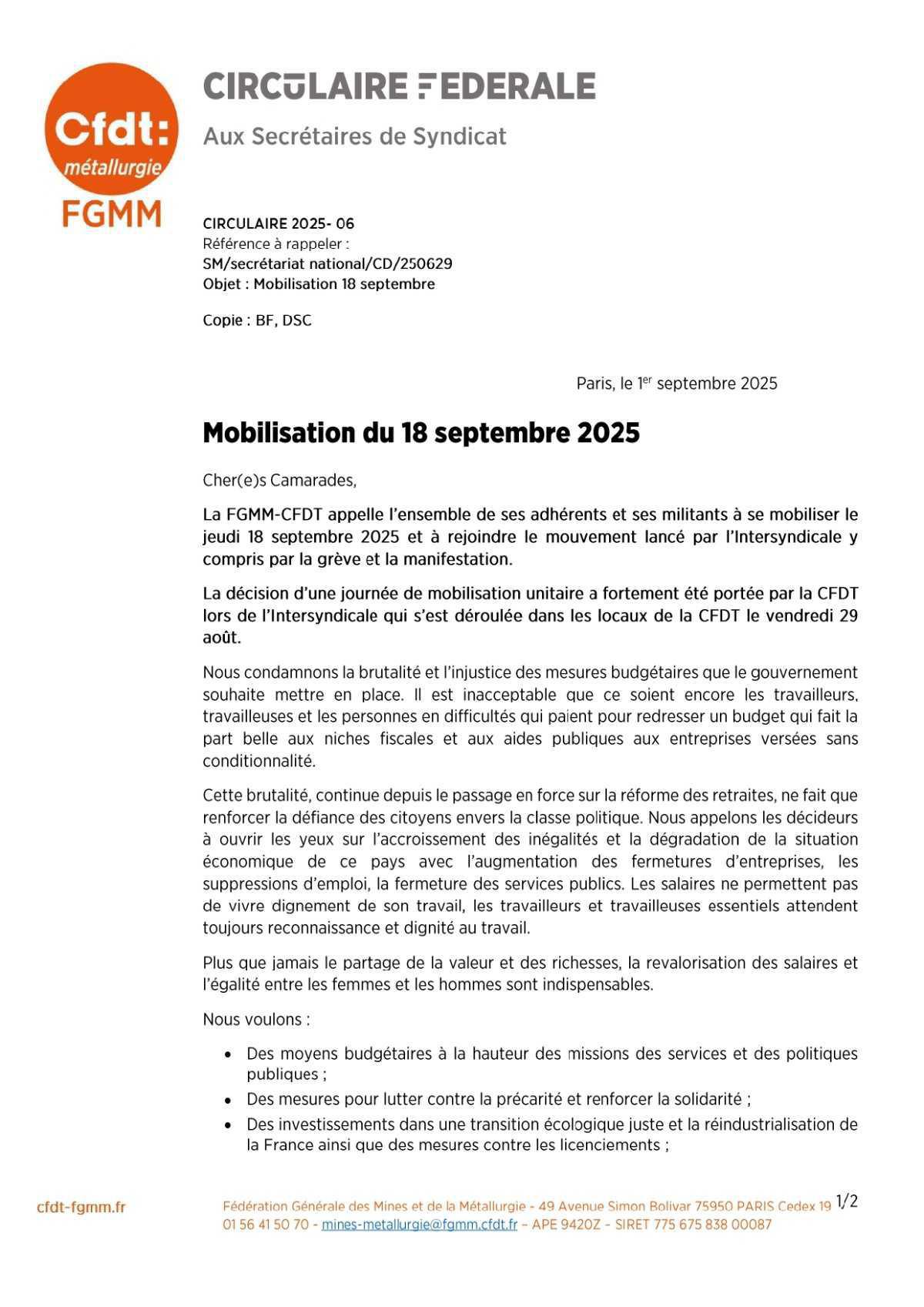 Les organisations syndicales s’entendent sur une journée de mobilisation le 18 septembre, « y compris par la grève »