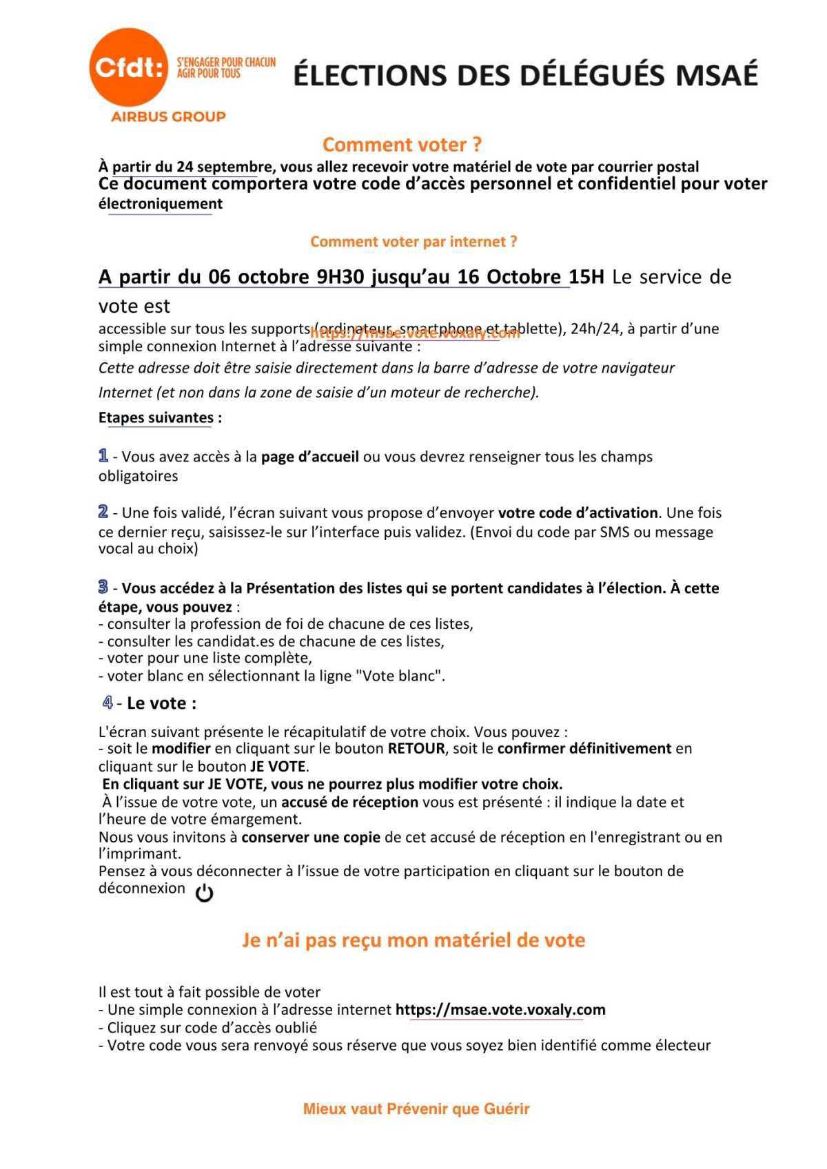 Election MASé du 6 au 16 octobre 2025
