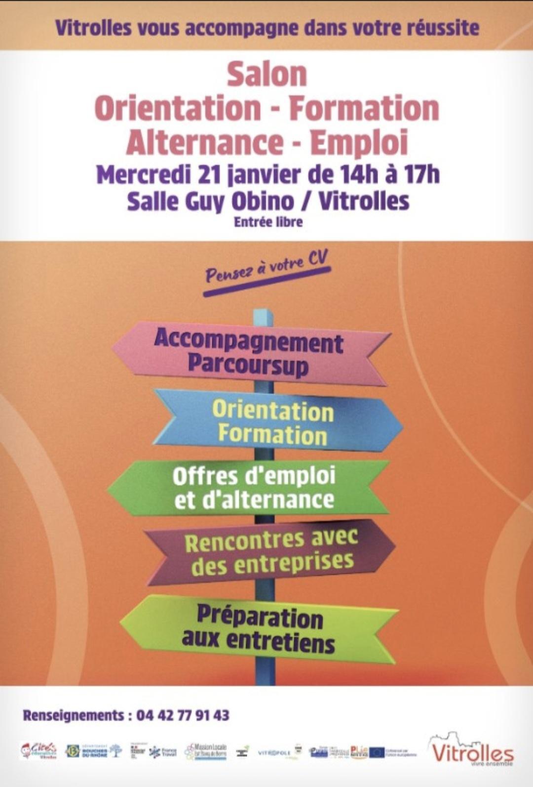 La ville de Vitrolles organise un Salon lié à l'Orientation, la Formation, l'Alternance et l'Emploi.