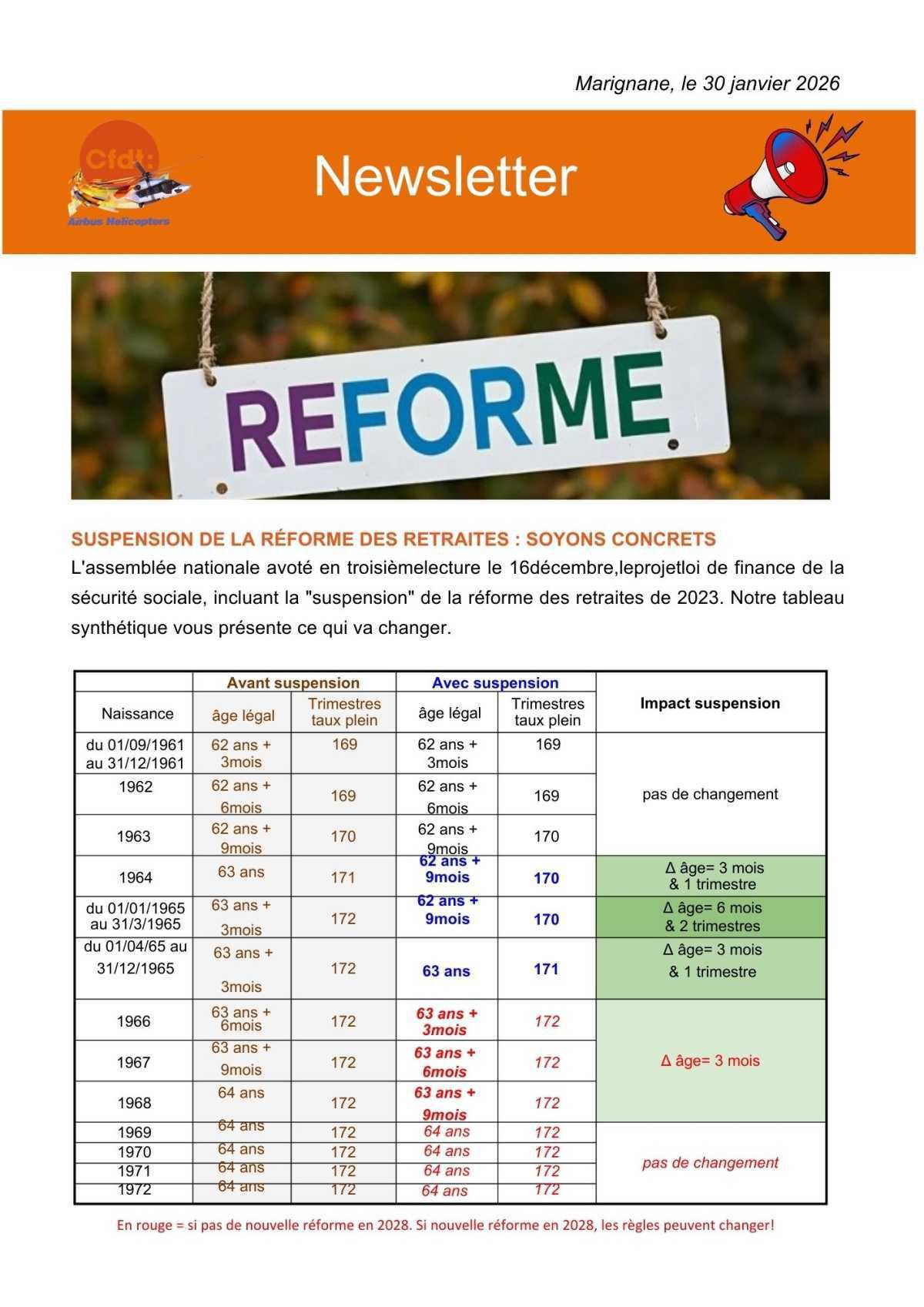 Newsletter Janvier 2026