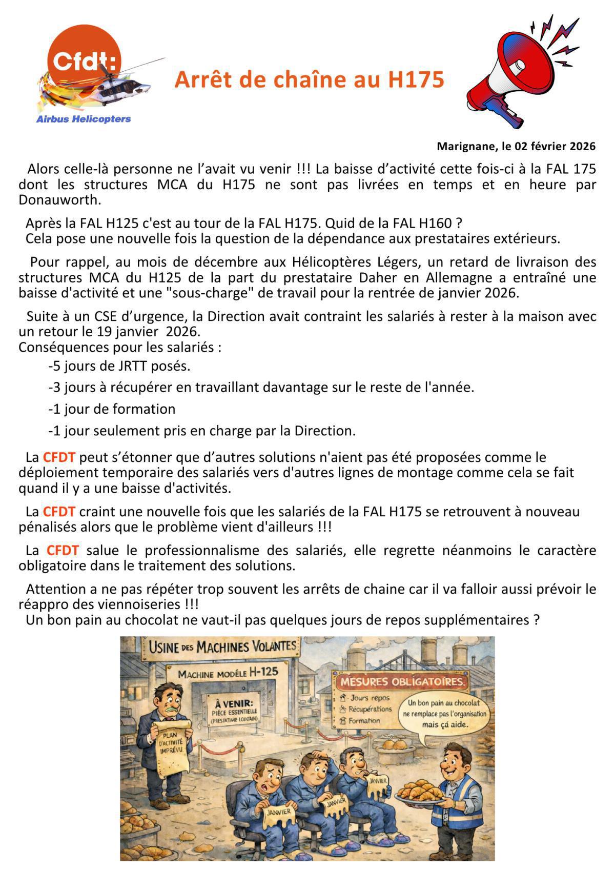 Arrêt de chaîne au H175