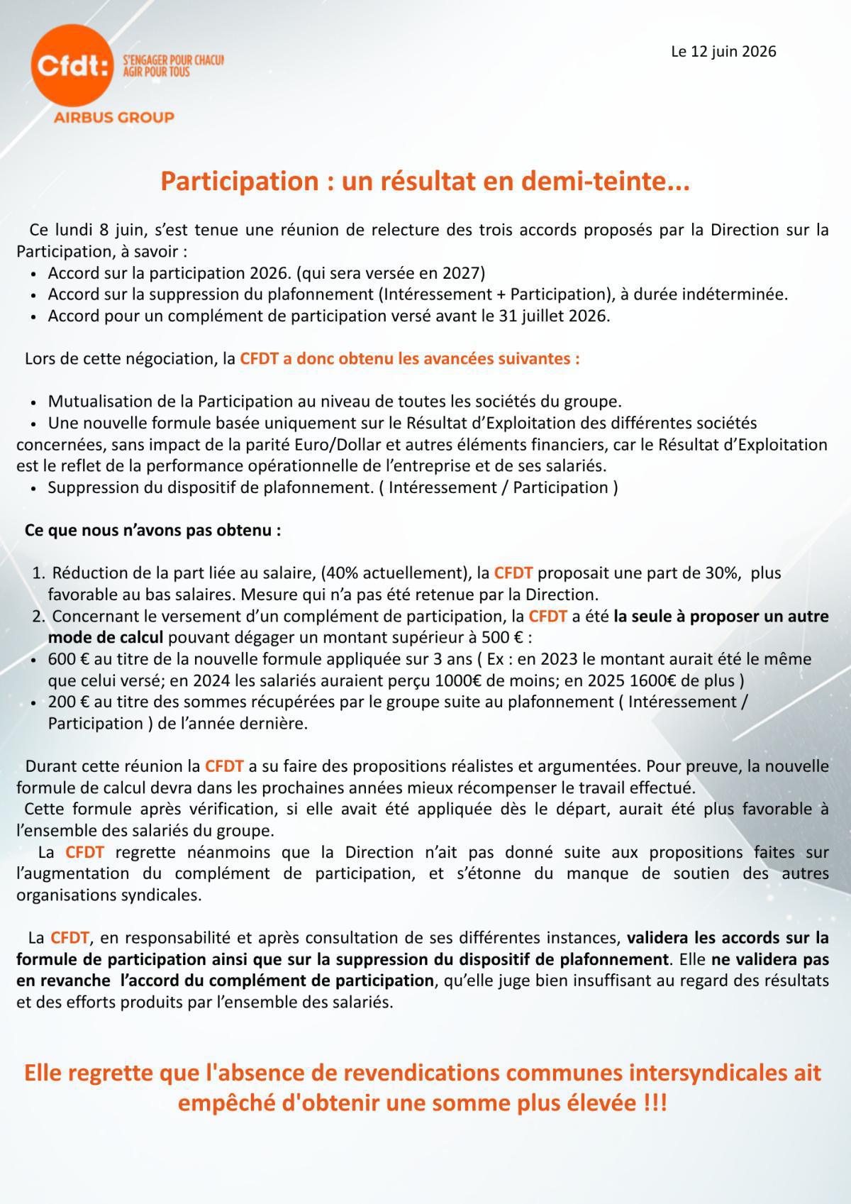 INFO GROUPE : Participation : un résultat en demi-teinte... TÉLÉTRAVAIL : PRÉSERVER LE DIALOGUE SOCIAL ET L'ÉQUILIBRE DE CHACUN