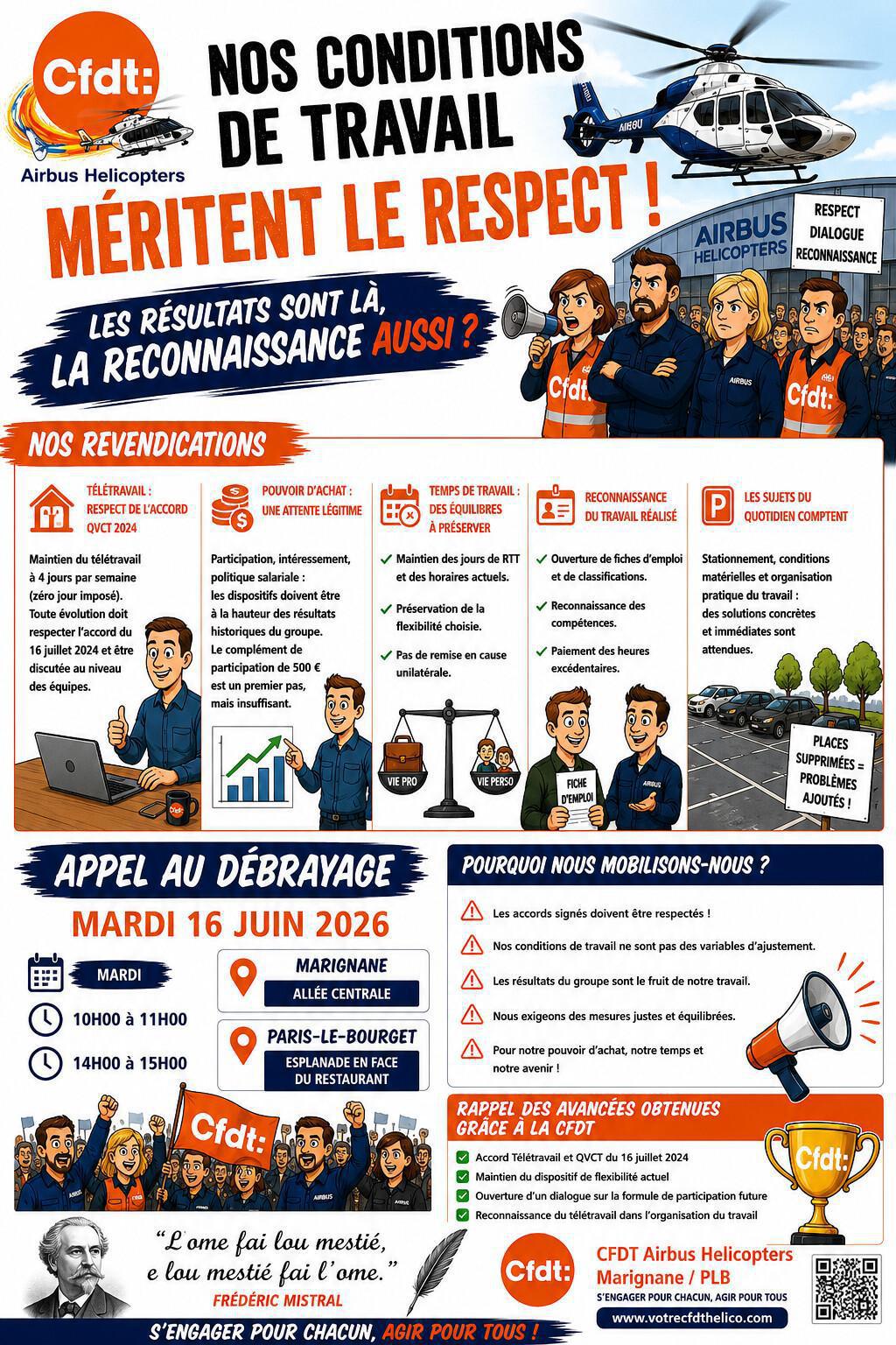 APPEL AU DÉBRAYAGE Mardi 16 juin 2026