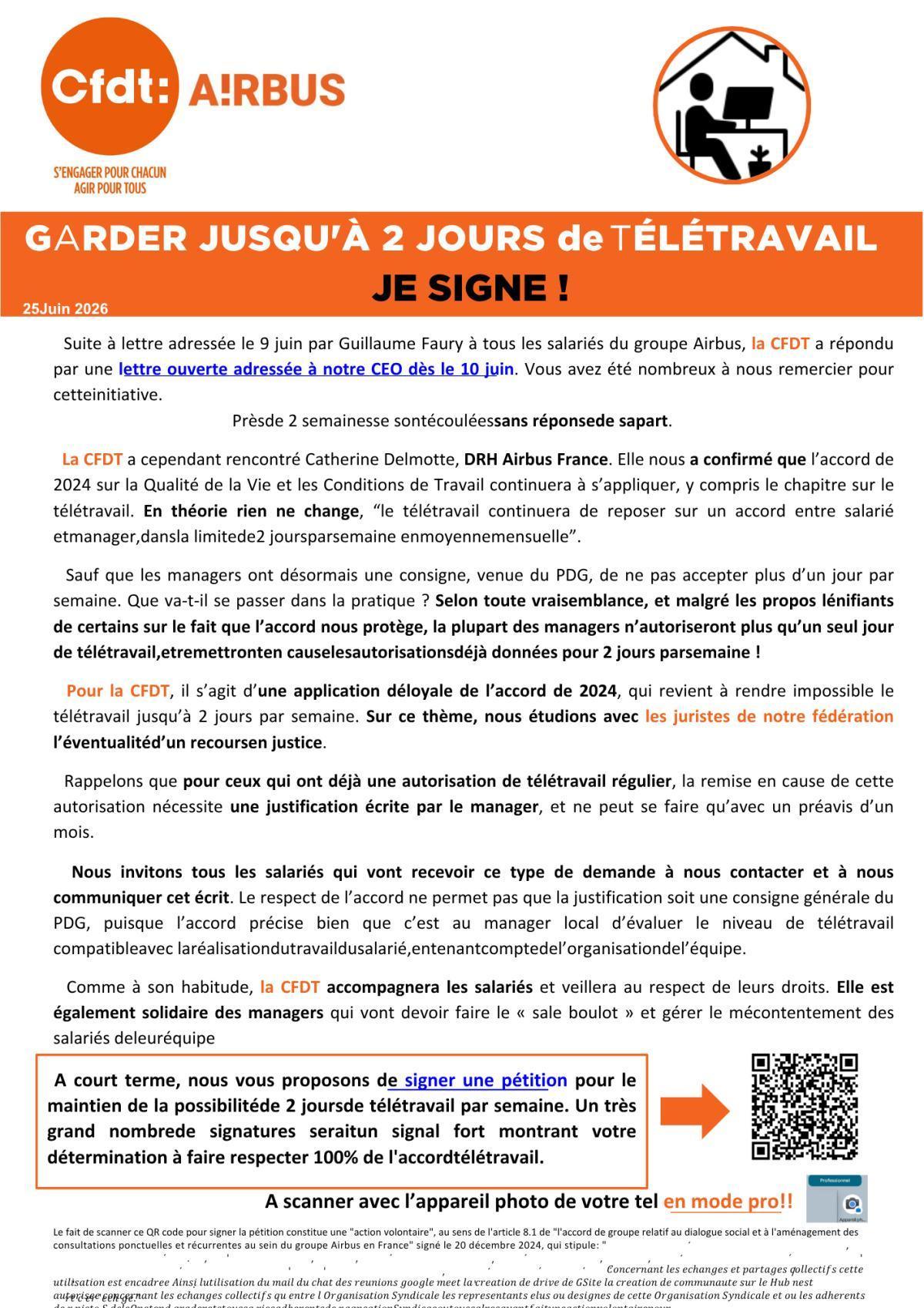 GARDER JUSQU'À 2 JOURS de TÉLÉTRAVAIL !!!!!!!! JE SIGNE ! GARDER JUSQU'À 2 JOURS de TÉLÉTRAVAIL !!!!!!!! JE SIGNE !
