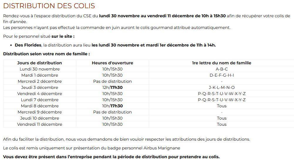 COMMISSION LOISIRS & FAMILLE - Colis de fin d'année, faites votre choix