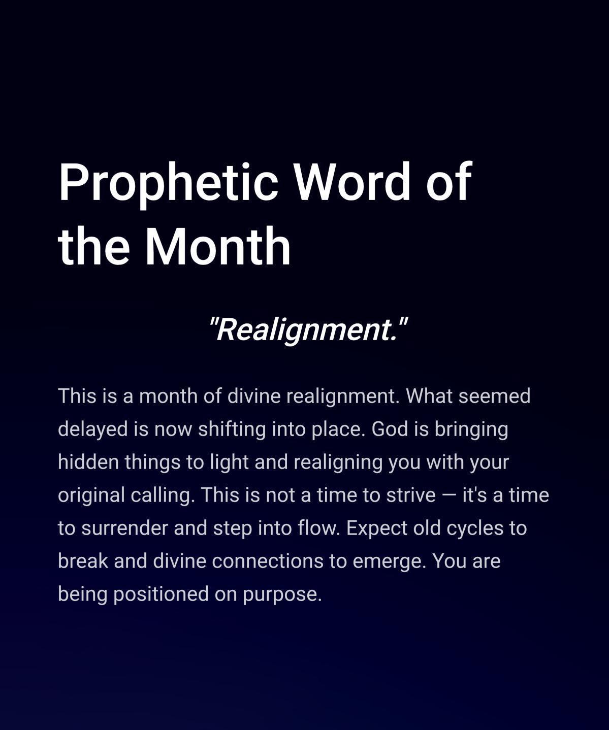 Prophetic Alignment Code - August, 2025