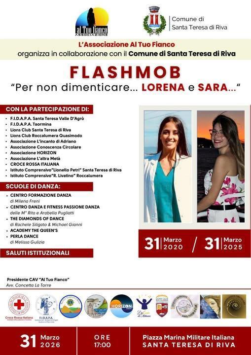 FLASHMOB Per non dimenticare "LORENA e SARA" (inizio ore 17.00)