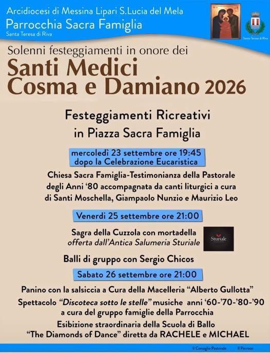 Serata Musicale in Onore dei Santi Cosma e Damiano (inizio ore 21:00)