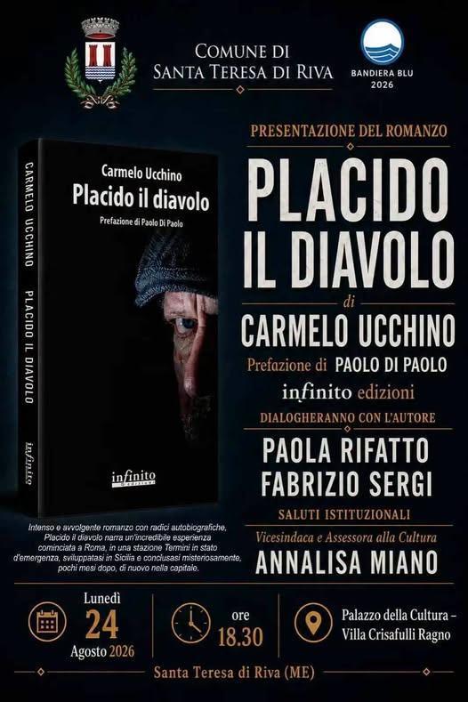 Presentazione del romanzo “PLACIDO IL DIAVOLO” Di Carmelo Ucchino, Prefazione di Paolo di Paolo (inizio ore 18:30)