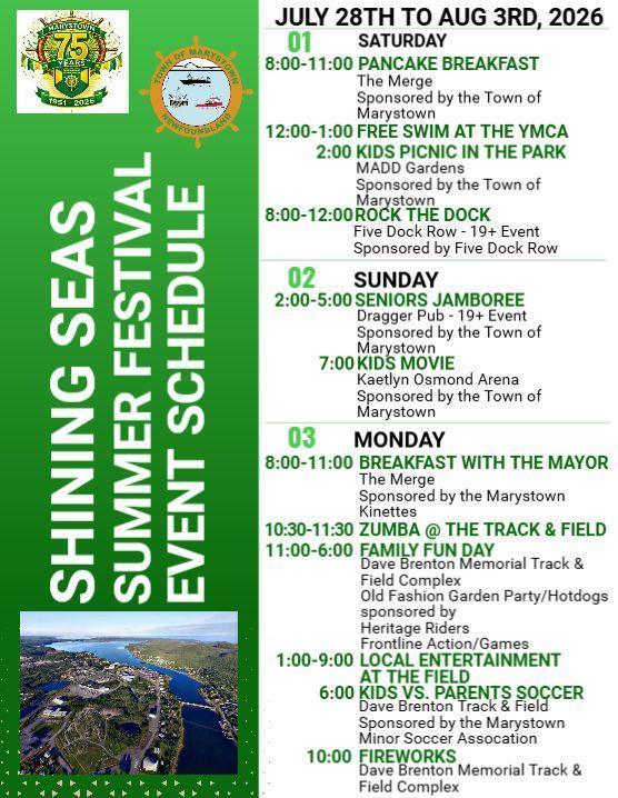 Shining Seas Summer Festival Schedule of Events