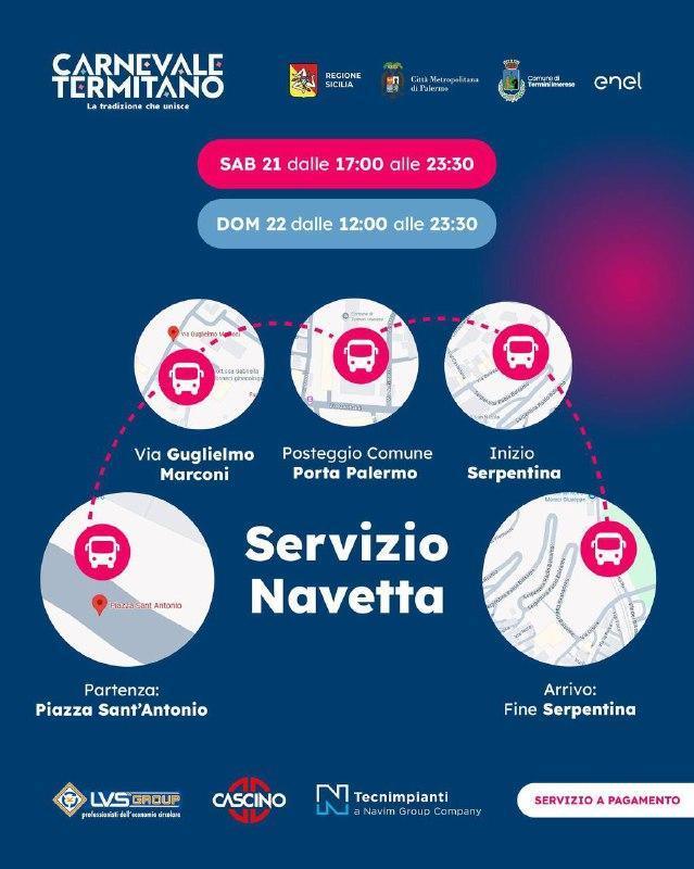 Servizio Navetta - Carnevale Termitano (dalle ore 12:00 alle 23:30)