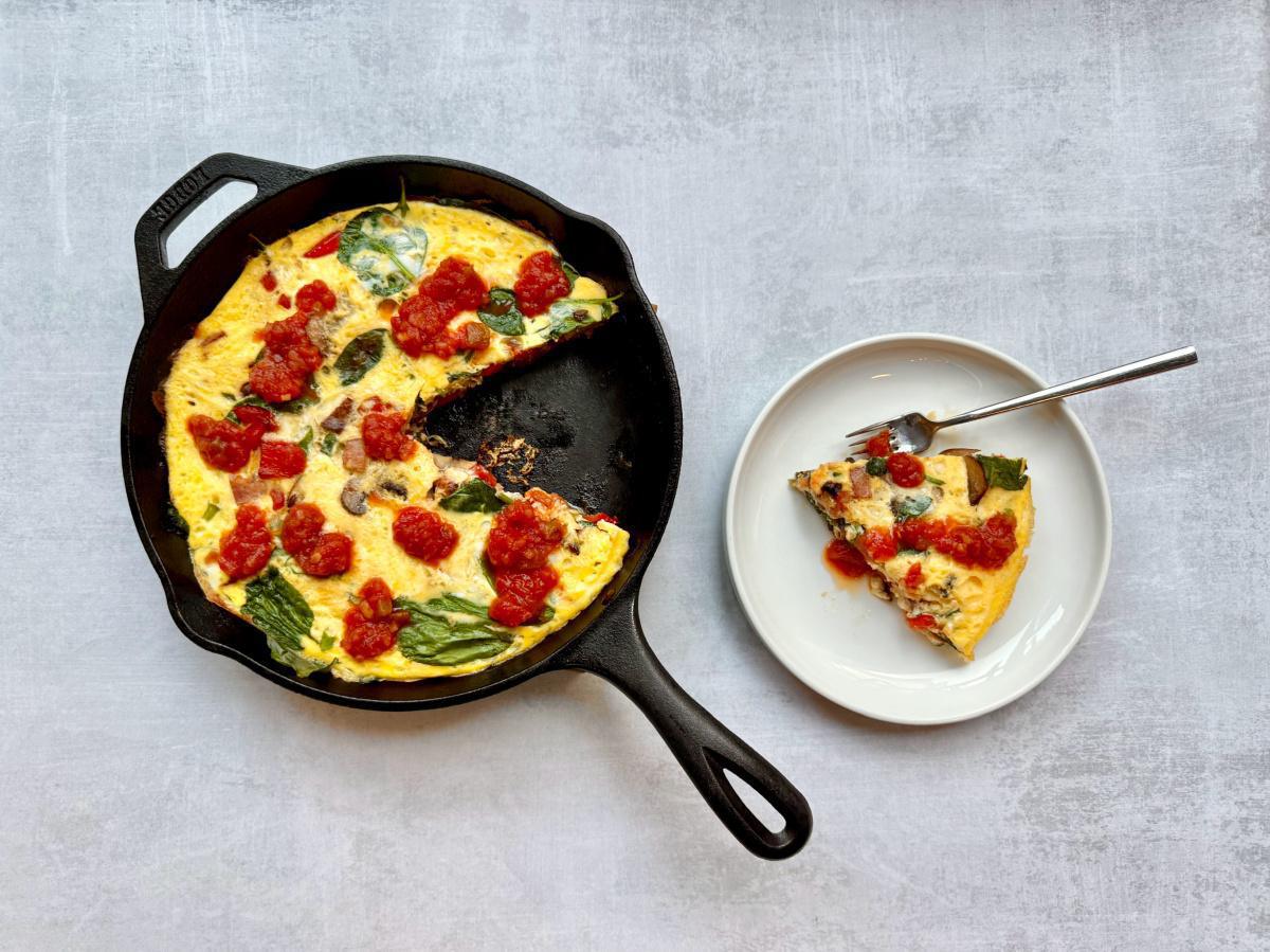 Southwestern Veggie, Ham & Egg Frittata Skillet
