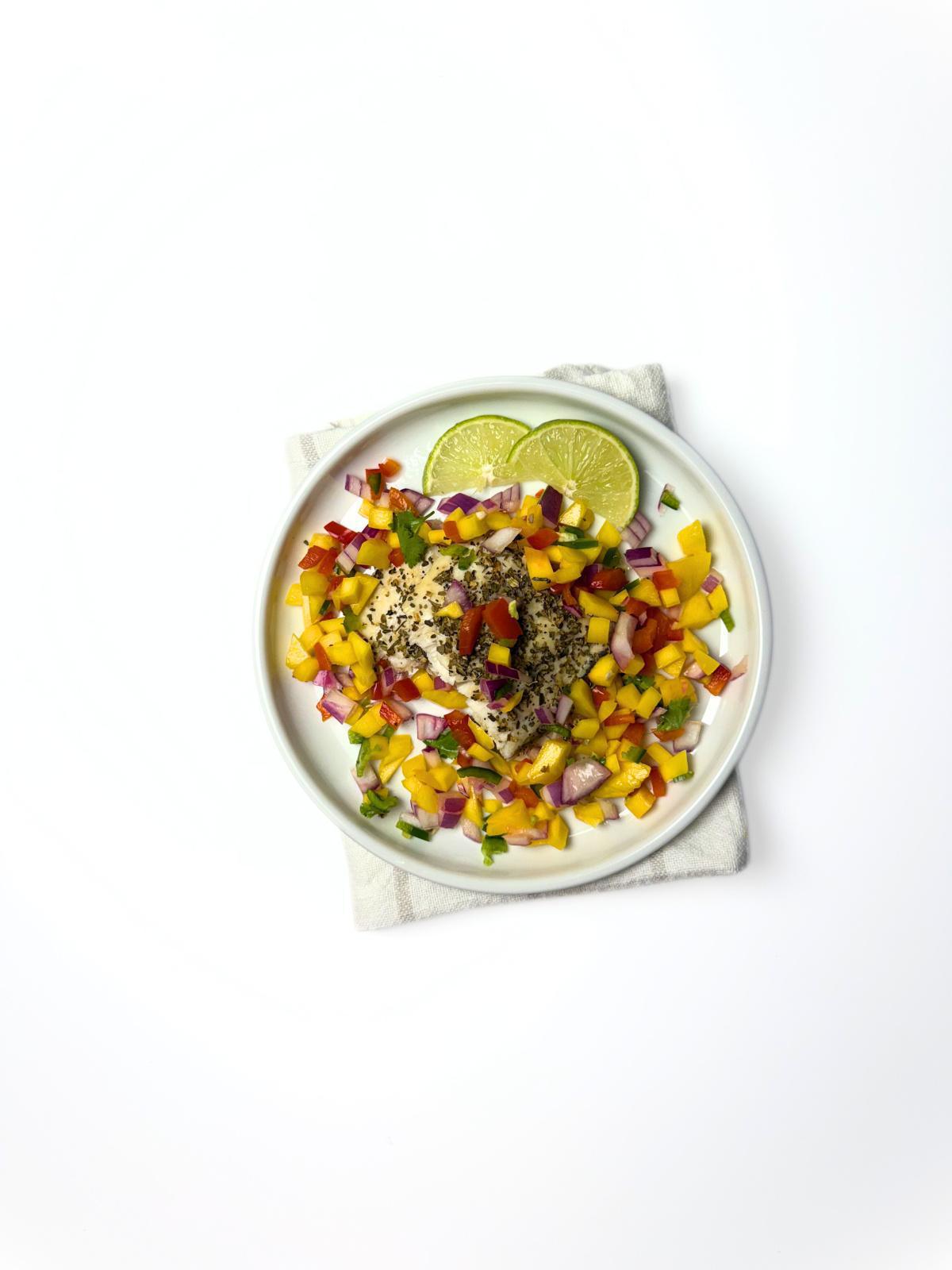 Grilled Fish w/ Mango Salsa Grilled Fish w/ Mango Salsa