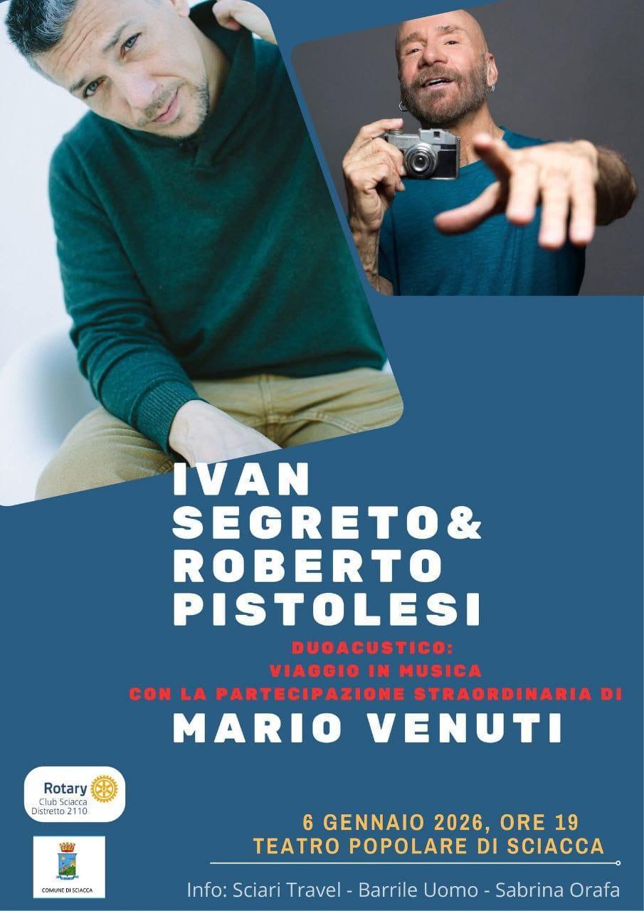 Ivan Segreto & Roberto Pistolesi Duoacustico: viaggio in musica con la partecipazione di Mario Venuti (start h. 19.00)